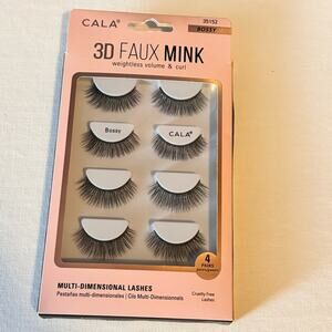 CALA 3D Faux Mink Weightless Volume & Curl Bossy Multi-pack  Strip Lashes NWT